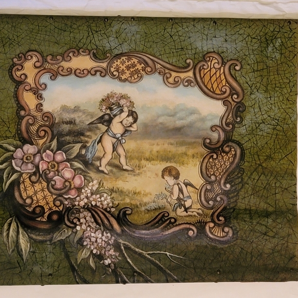Other - Beautiful Antique 28 x 24 oil painting from the 1800s in scroll form.